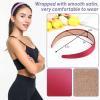 imageanezus 16 Pcs Satin Headbands Bulk 1 Inch Antislip Black Ribbon Hair Bands Plain Hard Headbands for Women Girls DIY Craft Hair Accessories BlackMulticolor