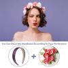 imageanezus 16 Pcs Satin Headbands Bulk 1 Inch Antislip Black Ribbon Hair Bands Plain Hard Headbands for Women Girls DIY Craft Hair Accessories BlackMulticolor