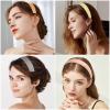 imageanezus 16 Pcs Satin Headbands Bulk 1 Inch Antislip Black Ribbon Hair Bands Plain Hard Headbands for Women Girls DIY Craft Hair Accessories BlackPastel Color