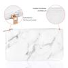 imageanezus 2Pcs Marble Cosmetic Toiletry Makeup Bag Travel Brush Storage Pouch with Gold Zipper