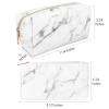 imageanezus 2Pcs Marble Cosmetic Toiletry Makeup Bag Travel Brush Storage Pouch with Gold Zipper