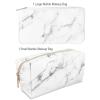 imageanezus 2Pcs Marble Cosmetic Toiletry Makeup Bag Travel Brush Storage Pouch with Gold Zipper