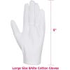 imageanezus 6 Pairs White Cotton Gloves for Dry Hands Eczema SPA Moisturizing Work Glove Liners for Serving Costume InspectionLarge