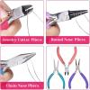 imageanezus 7 Pcs Jewelry Pliers and Jewelry Beading Wire Tools Set Includes Needle Nose Pliers Round Nose Pliers Wire Cutters and Craft Wire for Jewelry Repair Making Supplies