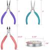imageanezus 7 Pcs Jewelry Pliers and Jewelry Beading Wire Tools Set Includes Needle Nose Pliers Round Nose Pliers Wire Cutters and Craft Wire for Jewelry Repair Making Supplies