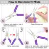 imageanezus 7 Pcs Jewelry Pliers and Jewelry Beading Wire Tools Set Includes Needle Nose Pliers Round Nose Pliers Wire Cutters and Craft Wire for Jewelry Repair Making Supplies