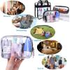 imageanezus Clear Makeup Bag 6Pcs TSA Approved Toiletry Bag Clear Cosmetic Travel Bag with Zipper Quart Size Clear Pouch for Air Travel Toiletries Gym Bathroom Organization