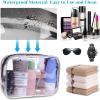 imageanezus Clear Makeup Bag 6Pcs TSA Approved Toiletry Bag Clear Cosmetic Travel Bag with Zipper Quart Size Clear Pouch for Air Travel Toiletries Gym Bathroom Organization
