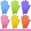 imageanezus Exfoliating Gloves 6 Pairs Shower Scrub Gloves Bath Loofah Glove Exfoliating for Women to Remove Dead Skin for Body Exfoliate 6 Colors