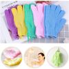 imageanezus Exfoliating Gloves 6 Pairs Shower Scrub Gloves Bath Loofah Glove Exfoliating for Women to Remove Dead Skin for Body Exfoliate 6 Colors