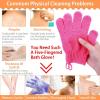 imageanezus Exfoliating Gloves 6 Pairs Shower Scrub Gloves Bath Loofah Glove Exfoliating for Women to Remove Dead Skin for Body Exfoliate 6 Colors