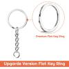 imageanezus Key Chain Rings 100Pcs Key Chains Keychain Rings Bulk Flat Key Ring Blanks Key Hook Keychain Hardware for Shrinky Dink and Keychain Craft