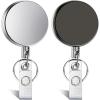 imageAnezus 2 Pack Retractable Badge Holder Retractable Keychain Heavy Duty ID Card Badge Holder Retractable Reel Clip with Key Ring Belt Clip for Name Card Keycard