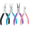 imageAnezus 4Pcs Jewelry Pliers Tool Set Includes Needle Nose Pliers Round Nose Pliers Wire Cutters and Bent Nose Pliers for Jewelry Beading Repair Making Supplies