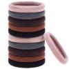 imageAnezus 50 Pcs Thick Black Hair Ties Large Hair Elastics Bulk Hair Ties Stretch Hair Bands Ponytail Holders for Thick Heavy and Curly Hair Neutral ColorsNeutral