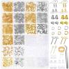 imageAnezus Earring Making Kit with Earring Hooks Findings Earring Backs Posts Jump Rings for Jewelry Making Supplies 2320Pcs
