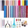 imageFaux Leather Sheets for Earrings Anezus Earring Making Supplies Kit Include 26 Pcs Faux Leather Sheet 280pcs Earring Hooks Jumps Rings and Tools for DIY Craft Jewelry Earrings Making