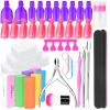 imageGel Polish Remover Kit Anezus 1045pcs Gel Nail Polish Remover Tools with Nail Clips Nail Wipes Cuticle Pusher and Cutter Nail Buffer and Files for Acetone Acrylic Nail Remover