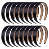 imageanezus 16 Pcs Satin Headbands Bulk 1 Inch Antislip Black Ribbon Hair Bands Plain Hard Headbands for Women Girls DIY Craft Hair Accessories BlackBlack