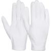 imageanezus 6 Pairs White Cotton Gloves for Dry Hands Eczema SPA Moisturizing Work Glove Liners for Serving Costume InspectionLarge