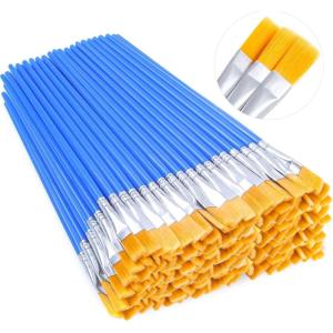 image100Pcs Small Paint Brushes Bulk Anezus Flat Top Acrylic Classroom Brush for Kids Mini Paint Brushes for Touch Up Crafts Detail PaintingFlat Paint Brushed