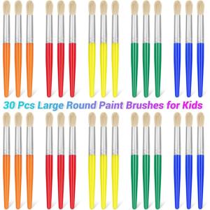 image30Pcs Paint Brushes Anezus Round Paint Brushes for Kids Classroom Toddlers Paint Brush Set for Touch Up Preschool Daycare Washable Acrylic Paint Pumpkin PaintingRound