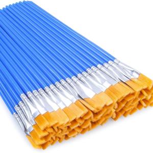 image50 Pcs Flat Paint Brushes for Touch Up Anezus Small Paint Brushes for Classroom Crafts Paint Brushes for Acrylic Painting Watercolor Canvas Face Paintingflat