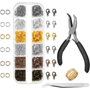imageAnezus 1020Pcs Jump Rings with Jewelry Pliers for Jewelry Making Supplies Jewelry Repair and Beading