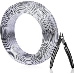 imageAnezus 18 Gauge 328 FT Bendable Aluminum Sculpting Wire  1mm Silveraluminum wire with cutter18 gauge