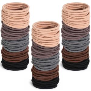 imageAnezus 200 Pcs Black Elastics Hair Ties Small Bulk Hair Ties Hair Bands 4mmNeutral