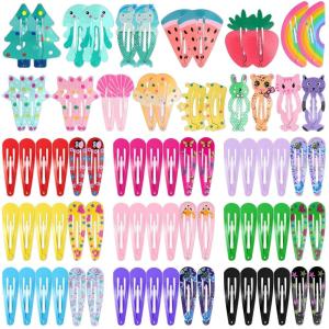 imageAnezus 80 Pcs Hair Clips Hair Barrettes 2 Inch Snap NonSlip Metal Hair ClipsAssorted Color