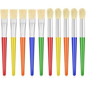 imageAnezus Large Chubby Paint Brushes Round and Flat Preschool Paint Brushes for Washable Paint Acrylic Paint For Toddler  10Pcs