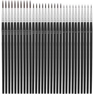 imageAnezus Tiny Detail Paint Brushes 30 Pcs Fine Paint Brushes Set with 3 Size 000000 Liner Brush for Miniature 40k Model Crafts Watercolor Acrylics Oil