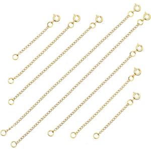 imageJewelry Extenders for Necklaces Anezus 12pcs Necklace Extenders Chain Extenders for Necklace Bracelet and Jewelry Making Assorted Sizes ampamp ColorsGold