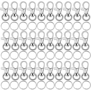 imageKey Chain Swivel Hooks Anezus 200pcs Keychain Hardware Metal Swivel Snap Hook Lanyard Clips Hooks with Keychain Rings for Keychain Hardware and Lanyard Charms Small200