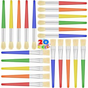 imagePaint Brushes Anezus 20 pcs Kids Paint Brushes Large Toddler Paint Brushes for Washable Paint Acrylic Paint