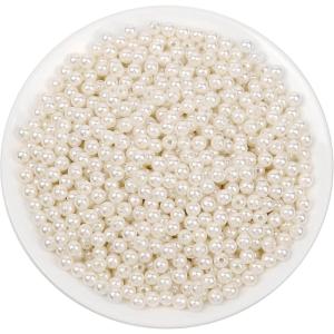 imagePearl Beads Anezus 800pcs Ivory Pearl Craft Beads Loose Pearls for Jewelry Making Crafts Decoration and Vase Filler Assorted Sizes6 MM