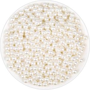 imagePearl Beads Anezus 800pcs Ivory Pearl Craft Beads Loose Pearls for Jewelry Making Crafts Decoration and Vase Filler Assorted Sizes8 MM