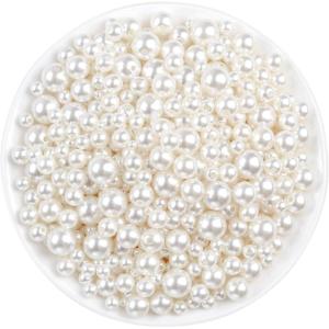 imagePearl Beads Anezus 800pcs Ivory Pearl Craft Beads Loose Pearls for Jewelry Making Crafts Decoration and Vase Filler Assorted SizesVarious Sizes