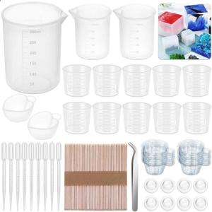 imageSilicone Measuring Cups for Resin Anezus 140Pcs Silicone Mixing Cups Resin Tools Set with Disposable Measuring Cups Mixing Sticks for Resin Epoxy