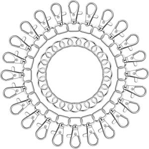 imageanezus 100pcs Key Chain Clip Hook and D Rings Set Include 50Pcs Swivel Snap Hooks Lanyard Clips and 50Pcs D Rings for Keychain and Purse Hardware 12 Inside Width