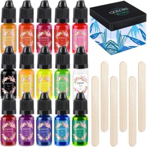 imageanezus 15 Colors Epoxy Resin Color Pigment Resin Pigment Liquid Resin Ink Epoxy UV Resin Dye Resin Colorant for Epoxy Resin Jewelry Making Supplies