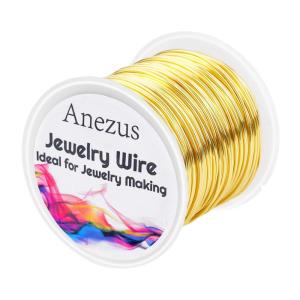 imageanezus 20 Gauge Jewelry Wire 28 Yards Craft Wire Tarnish Resistant Copper Beading Wire for Jewelry Making Supplies and CraftingAntique BronzeGold