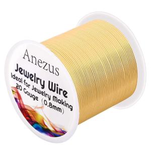 imageanezus 20 Gauge Jewelry Wire 28 Yards Craft Wire Tarnish Resistant Copper Beading Wire for Jewelry Making Supplies and CraftingAntique BronzeKC Gold