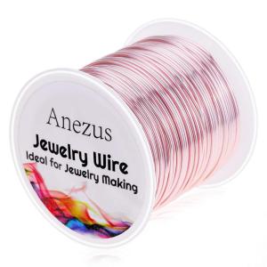 imageanezus 20 Gauge Jewelry Wire 28 Yards Craft Wire Tarnish Resistant Copper Beading Wire for Jewelry Making Supplies and CraftingAntique BronzeRose Gold Pink