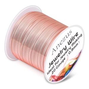 imageanezus 20 Gauge Jewelry Wire 28 Yards Craft Wire Tarnish Resistant Copper Beading Wire for Jewelry Making Supplies and CraftingAntique BronzeRose Gold