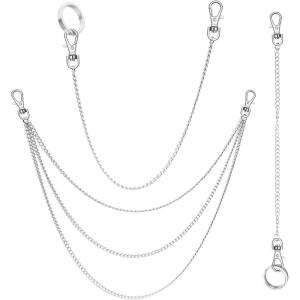 imageanezus 3pcs Belt Chain Pocket Chain Chains for Wallet Pants Jeans Goth Accessories for Eboy Egirl Men and Women