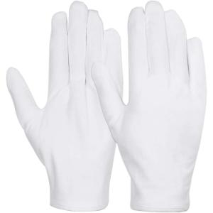 imageanezus 6 Pairs White Cotton Gloves for Dry Hands Eczema SPA Moisturizing Work Glove Liners for Serving Costume InspectionMedium