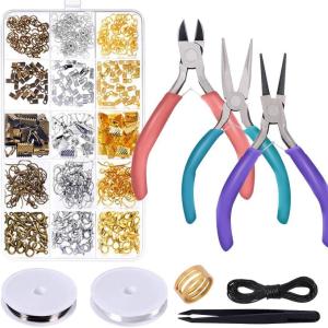 imageanezus Jewelry Repair Kit with Jewelry Pliers Jewelry Making Tools Beading String and Jewelry Making Supplies for Jewelry Repair Jewelry Making and Beading