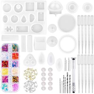 imageanezus Resin Molds 149 Pieces Silicone Resin Casting Molds and Tools Kit for Jewelry Resin Craft Making